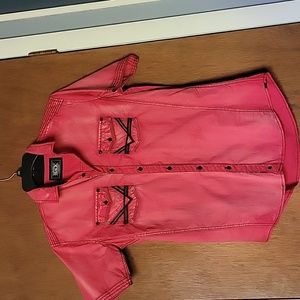 Mens Buckle black short sleeve button up size M